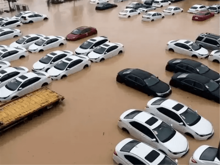 Many Flooded Cars