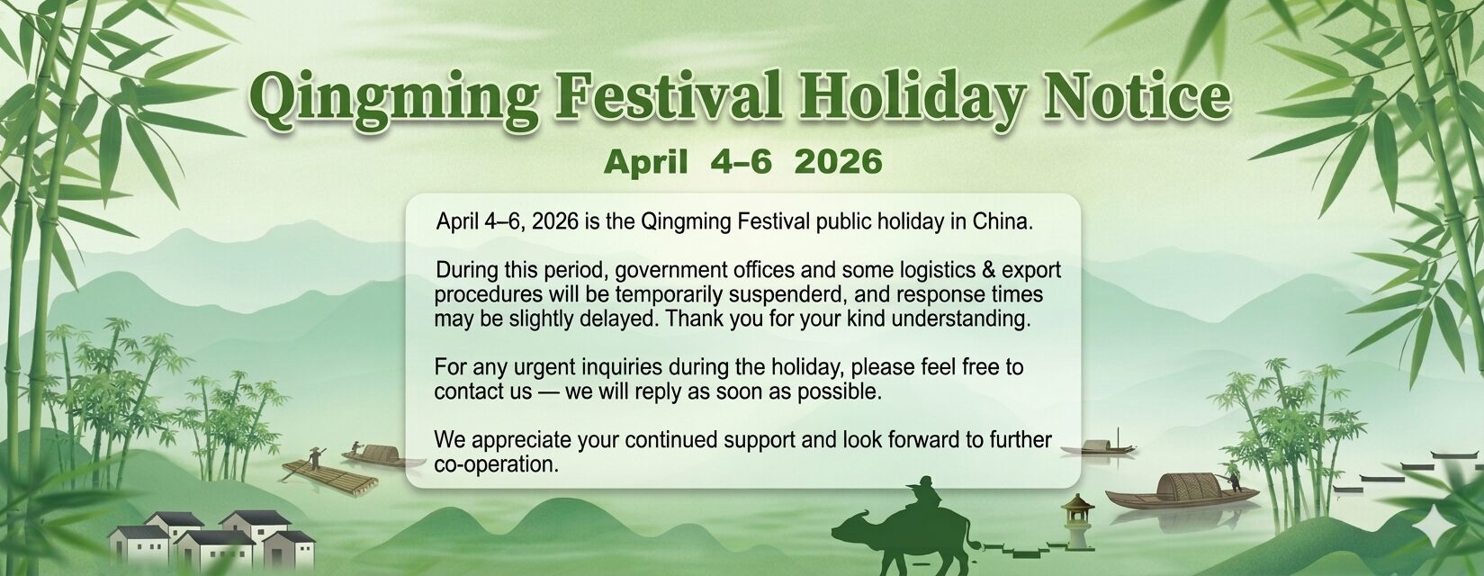 Qingming Festival holiday notice China 2026 used car export